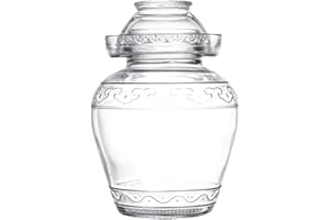 Danmu Art 5L Glass Fermentation Jar，Large Pickling Jar with Lid，Storage Airtight Container for Handmade Kimchi and Pickled Cucumber (5, Oval, 1, DM-00599)