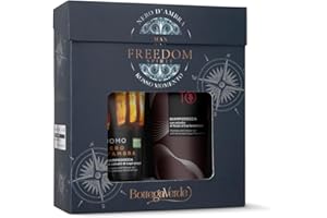 Bottega Verde - Cofanetto Regalo Uomo, con Nero d’Ambra Shampoo Doccia 200 ml e Rosso Momento Shampodoccia 200 ml, Profumo Legni Pregiati e Uva, Idea Regalo per Lui
