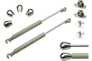 P PERIN PERIN - KIT 2 Aste a gas BM.156.370.12 Nikel Mat, Molle a gas 120N, Stantuffo per l'apertura pensile di cucina, Pistone a gas per pensile