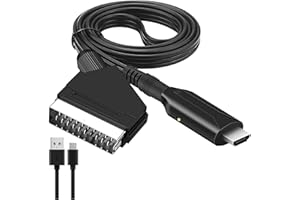 TAEKOOKI Adaptateur Péritel vers HDMI, Convertisseur HDMI vers Péritel, Scart vers Hdmi Convertisseur, avec câble HDMI, pour Full HD TV 720P/1080P,Audio Vidéo pour Lecteur DVD Blu-Ray STB VHS Xbox PS3