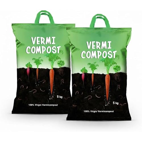 Amazon Brand - Nutrient Rich Organic 10 Kgs Vermicompost Fertilizer Manure for All Plants & Vegetable Garden, Indoor & Outdoo