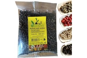 SMART HM Poivre noir entier grains 100g - Terroirs : Tellicherry, Malabar, Kampot. Saveur délicate, arôme subtil. Condiment gourmet. Cuisine raffinée. Notes aromatiques. Rehaussez vos plats.