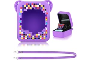 HGRGHH Etui silikonowe dla interaktywnej zabawki Bitzee, silikonowa torba ochronna dla cyfrowego zwierzaka Bitzee z regulowanym paskiem, Interaktywny cyfrowy pet-fioletowy