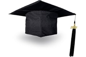 AYNKH Graduation Capwith 2025 Gold Pendant,Graduation Hat, University Degree with Tassel Academic High School Bachelor Cardboard Graduate Cap Adjustable