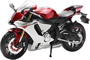 Doyomtoy Maqueta de moto YZF-R1 de aluminio, escala 1:12, réplica perfecta, ¡con base decorativa