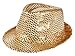 Produktbild LED Pailettenhut Clubstyle Partyhut Trilby Pailletten Hut Blink Fedora Bogart Glitzerhut Glitter, Farbe wählen:TH-44 gold
