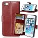 Produktbild Nancen Compatible with Handyhülle iPhone 5 / 5S Lederhülle Style Acht Farbe Weich PU Flip Case Ledertasche/Schutz Etui, Karten Slot Foto Wallet Hülle
