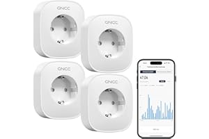 GNCC WLAN Steckdose mit Strommessung Smart Home Alexa Steckdose 4er Pack Funktioniert mit Alexa/Google Home, Alexa Zubehör, Nur 2.4GHz WiFi, 3680W