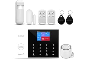 XNH gsm/WiFi Alarma doméstica inalámbrica, 8 Unidades WiFi para el hogar, Sistema de Alarma con aplicación, Sirena de 120 dB, Sensor de Puerta y Ventana, Detector de Movimiento, Control Remoto