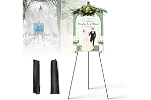 RIGOGO Portable Floor Easel Stand for Display, Artist, Wedding Sign, Poster - 160cm Tripod, Adjustable Metal Easel for Painting, Display