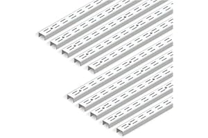 Emuca Profils crémaillère double perforation pas 32mm pour Equerres, Blanc, 951 mm