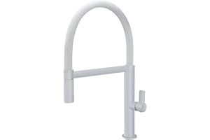 MICE COLLECTION IMEX - Grifo de cocina, monomando para fregadero extraíble flexible con teleducha - serie LAOS Blanco Mate - GCE014