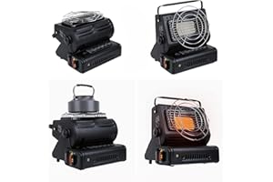 DWD® Camping Gas Heater/Stove 2 in 1 Portable Compact Mobile Caravan Outdoor Fishing Butane Gas 1.3kW Heating Element Safety Grill Automatic Ignition System Carry Handle,Hiking,Emergency Cooking& Heat
