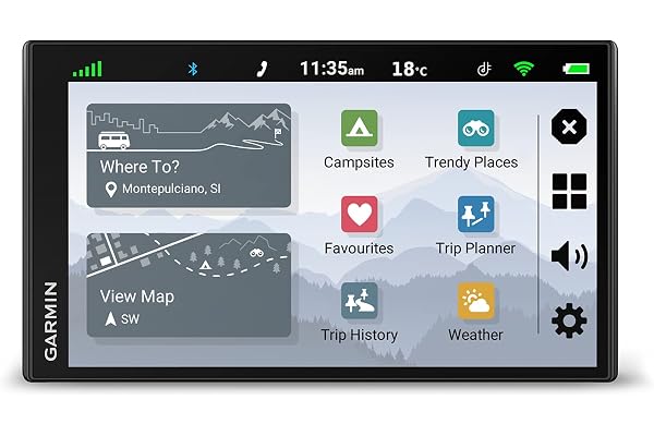 Garmin Campervan – GPS pour Mini Vans avec écran Couleur de 6,65" – Spécial Road Trips - Carte Europe entière 46 Pays Noir
