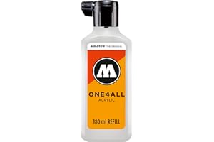 Molotow ONE4ALL Recharge acrylique, couleur 160 signal blanc 180 ml, recharge d'encre pour marqueur permanent