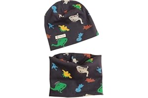 Boomly Bébé Enfant Coton Beanie Bonnet Avec écharpe en boucle Automne hiver Impression Capuchon de couverture Écharpe Des colliers bonnet écharpe Set