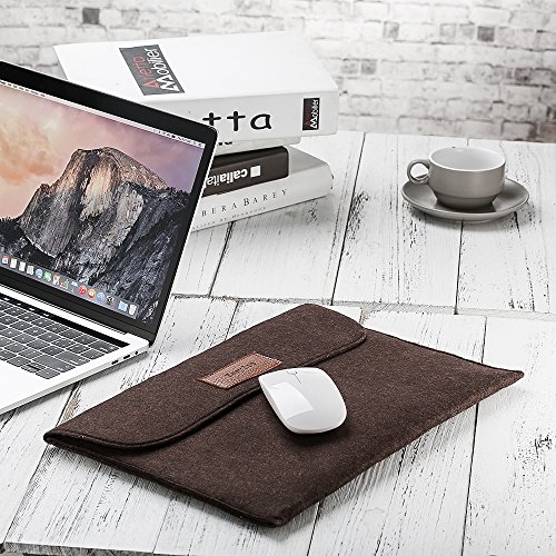  Upgedatet  EasyAcc 13 3 Zoll Macbook Air Pro Retina 12 9 Zoll iPad Pro Laptop-Tasche Filz Sleeve H  lle Ultrabook Kaffeebraun