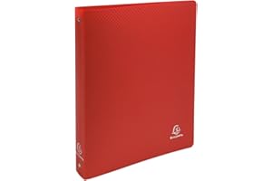 Exacompta - ref. 512805E -1 OPAK semi-rigid binder - 4 round rings diameter 30 mm - Spine 40 mm - External dimensions: 32 x 26.8 cm - Format to be filed A4 Maxi - Colour: red