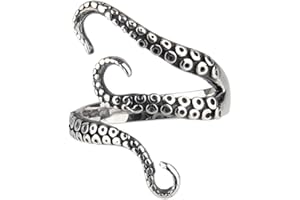 WEIMOB Beauty7 Fashion Oktopus Ring Punk Gothic Party Titan, Titan, Ohne Stein.