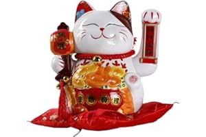 XIZHI 25cm Gatto fortunato con braccio sventolante oro azionato cinese Feng Shui Deoration Lucky Cat per negozi, ristoranti, soggiorno