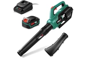 POSENPRO Akumulatorowa dmuchawa do liści, elektryczna dmuchawa do liści z akumulatorem 4.0Ah, dysza przedłużająca, dmuchawy do liści do pielęgnacji trawników, podwórek, garaży, patio i chodników