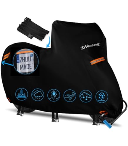 Susy Shop Motorcycle Cover Plush Waterproof PVC Fabric Size XL 246 x 105 x 127 cm Universal Outdoor Cover Scooter Motorcycle Scooter