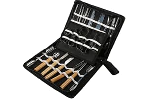 HZTYYIER 46Pcs Scalpello Set Carving Set di utensili per intaglio da portatile Set di strumenti per la cottura di frutta e verdura