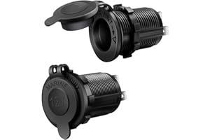 Beiyan 2 Stücke 12v Steckdose, Zigarettenanzünder Steckdose, Wasserdicht Marine Grade Adapter für Auto, Marine, Wohnmobil, LKW, SUV, UTV usw