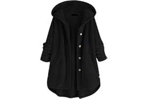 Zilosconcy Abrigos con Capucha Invierno Mujer con Estampado con Capucha y Bolsillos Cremallera Abrigo Vintage Rebajas Talla Grande Suéter Tipo Suelto Casual Gruesos de Lana Outwear Hoodie