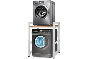 JXZ Waschmaschinenschrank, über dem Waschmaschinenregal, Waschmaschine Trockner Schrank Regal, 3 Höhenverstellbar, Tragfähigkeit 300 kg für Badezimmer Küche Balkon Waschküche (Weiß A)