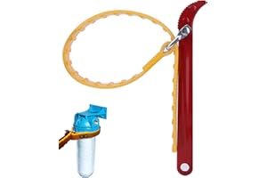 Sylanda Clé pour filtre à huile, clé à bande de 8 pouces de diamètre 50-150 mm de diamètre Clé de serrage avec sangle en caoutchouc Clé de serrage pour l'installation de générateurs de moteur (Rouge)