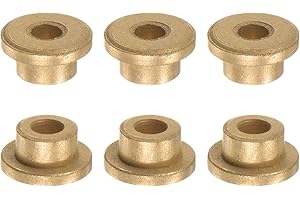 QUARKZMAN 6pz Flangia Cuscinetto Manicotto 4mm Alesaggio x 8mm OD x 6mm Lunghezza x 2mm Flangia Spessore, Bronzo Boccola Autolubrificante Boccole Manicotto per Attrezzature Industriali