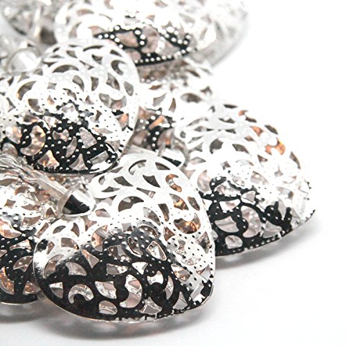 10er LED Herz Lichterkette silber Batteriebetrieb Lights4fun - 3