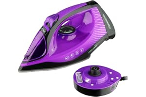 SKUKKY Dampfbügeleisen, Kabelloses Dampf Bügeleisen mit Keramiksohle - Bügeleisen mit Ceramic Bügelsohle, Vertikaldampf, Selbstreinigung, 320ml Wassertank, 2600 Watt