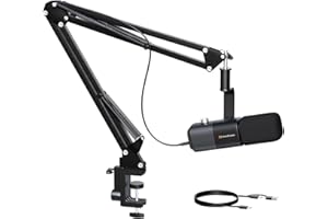 NearStream XLR/USB Microphone Dynamic Podcast Cardioid Microphone for Vocal Voice-Over Music Streaming Gaming Studio,with 3.5mm Headphones Jack,Mute Button,Noise Reduction AM10X