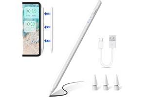 NORUD Penna Compatibile con Apple iPad 2018-2025,Ricarica Rapida,Sensibile all'Inclinazione &Rifiuto del Palmo,Stylus Pencil per ipad 11 A16/10/9/8/7/6,Pro 11/12.9,Air 3/4/5/M2/M3,Mini 5/6