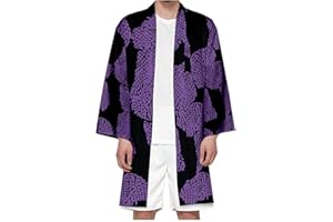 Piccodos Homme Femme Kimetsu no Yaiba Zenitsu Agatsuma Zenko Kimono Cosplay Costume Cape de Nuit Cardigan Taille XS-4XL