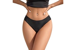 SHARICCA Okresowe spodnie bikini dla kobiet, spodnie do bikini, czarne majtki bikini, szczelne, miesiączkowe, bielizna okresowa