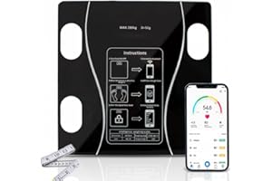 TRICO HAIR ITALY Bilancia Pesapersone Professionale - Bilancia Digitale Impedenziometrica con Bluetooth e App dedicata.Misura Peso Corporeo, BMI, Massa Muscolare, Grassa e ossea, Proteine (colore Nero)