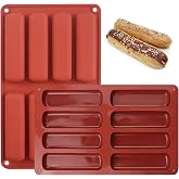 YXHZVON 2 Pieces Cereals for Baking Silicone Molds, 8 Cavity Mold for Energy Bars, for Making Bars Biscuits, Cupcakes, Jab n