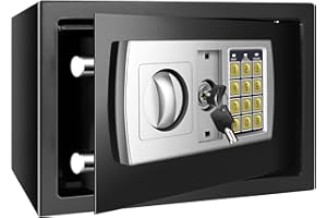 LUCN Home Safe Fireproof Waterproof Secure Digital Steel Safe Security Electronic Home Office Money Safety Box 8.5L Black