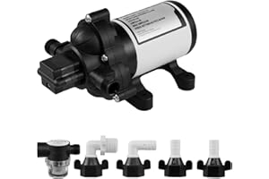 HONDONY 12V Water Pump, 12V DC High Pressure Water Pump Self-Priming Water Pump 12.5 L/min 50Psi Water Pressure Diaphragm Pump for Caravan RV Camper Marine Boat