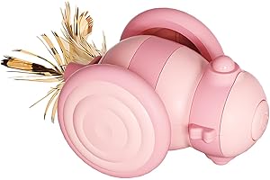Peticularz Jouet interactif Interieur pour Chat, Jouet Balle Automatique Jeu Intelligence pour Chaton, Divertissement et Stimulation de Mouvement idéal, Jouet pour Animaux Actifs (Rose Abeille)