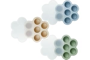 PandaEar 3er-Pack Babybrei Einfrierform Behälter mit Deckeln, Silikon Eiswürfelbehälter, Beikost Einfrieren Behälter für Babynahrung Aufbewahrung und Fruchtsauger (Blau/Grün/Nelke)