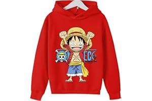 CHAORWE Anime Luffy One Piece Sweat À Capuche Drôle Lâche Roronoa Zoro Enfants Chandail Garçons Filles Manteau Tops