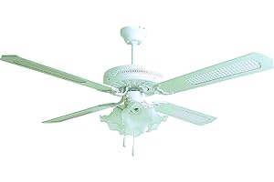 Orbegozo CT 11132 B - Deckenventilator mit Lampe, vier umkehrbare Blätter, Durchmesser 132 cm, 60 W und drei Stufen