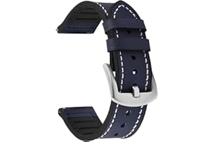 Fullmosa 22mm Correa Reloj Cuero y Silicona,Pulsera Reloj Híbridas de paraGarmin Forerunner 255/Venu 3/2/Vivoactive 4(45mm);Samsung Gear S3 Classic/Frontie/Galaxy Watch 46mm/Watch 3 45mm