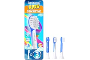 ‎DEMIRDENTAL 3er demirdental for Kids – wymienne końcówki pasujące do sonicznych szczoteczek do zębów Philips Sonicare dla dzieci od 3 lat, HX6033 HX6034, Mini, Ciemnoniebieski
