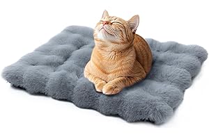 Mora Pets Katzendecke für Katzen Katzenkissen Flauschig Katzenbett Waschbar und rutschfest Katze Decke Warme Kuscheldecke für Kleine Mittelgroße Grosse Katzen Grau 56 x 35.5 cm