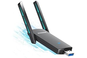 WONLINK Clé WiFi Puissante AC1300 Mbps USB WiFi 5GHz/2.4GHz Antenne WiFi à Gain Élevé Double Bande Adaptateur WiFi pour PC, Dongle WiFi Compatible avec Windows 11/10/8.1/8, Mac OS10.9~10.15